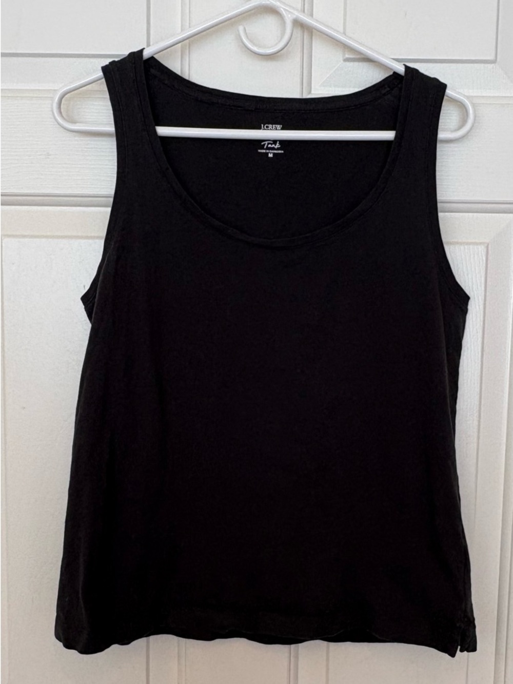 J Crew Vintage Cotton Black Scoop Neck Tank Size M Soft Slub Tee Casual Layering